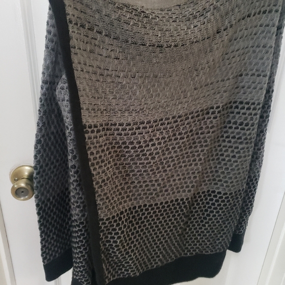 ⭐ Banana Republic Factory Grey Chunky Knit Open Front Sweater Cardigan S Wool Bl - Picture 4 of 8